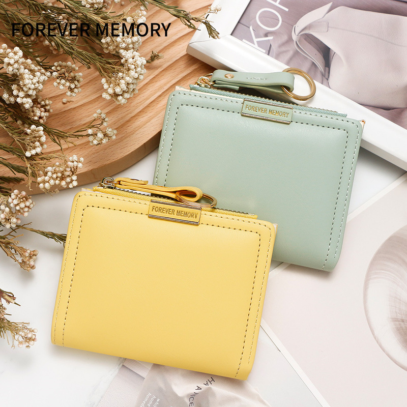 Korean Style Fashion Women's Short Zipper Side Pull Wallet Multi-Card Card Holder Coin Coin Purse ID Bag Women's Wallet