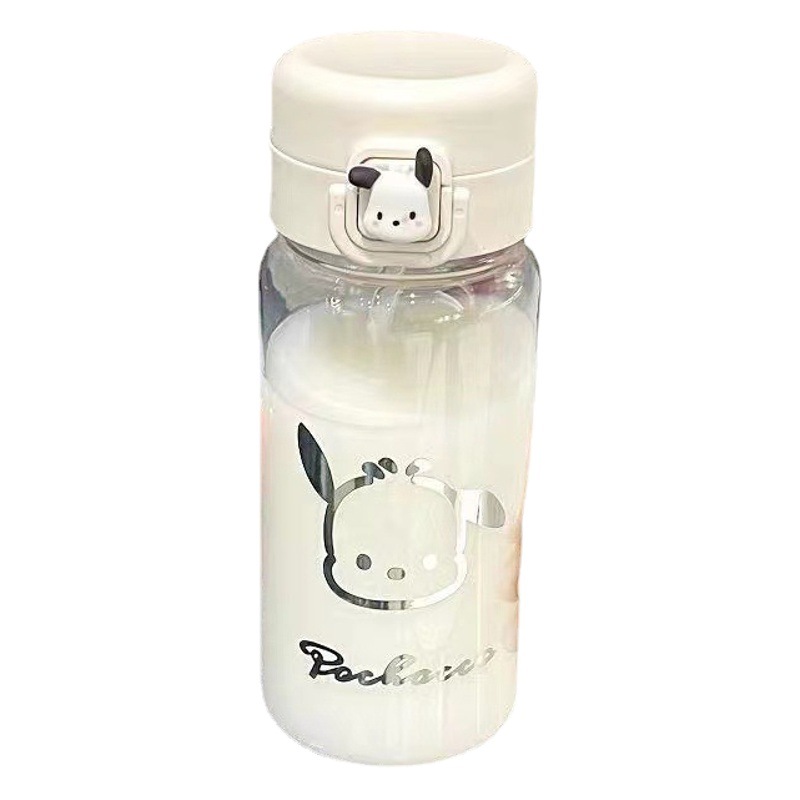 Lindo de dibujos animados perro Pacha taza portátil hembra portátil taza de paja transparente portátil de plástico para niños taza de agua taza de pareja