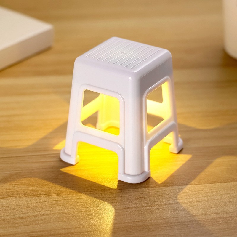 White stool lamp