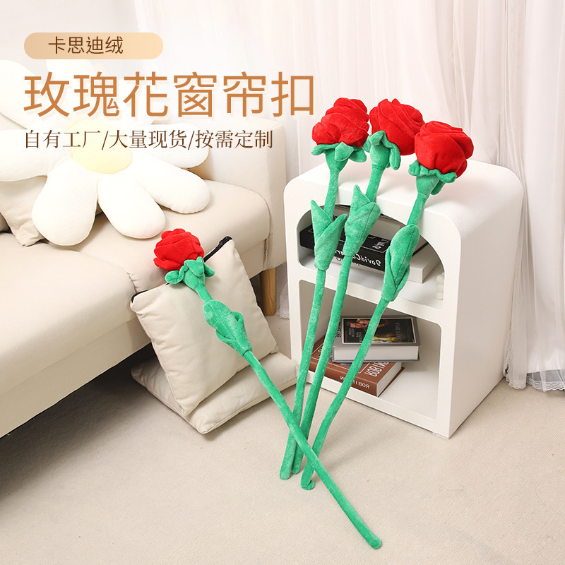 Fabric Artificial Rose Curtain Tiebacks Home Decoration Wedding Valentine's Day Teacher's Day Bay Window Fabric Rose Flowers