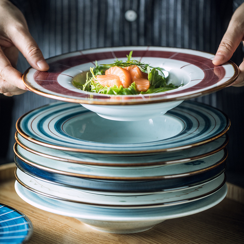 Japanese Dinner Plate Hotel Western Restaurant Set Table Soup Deep Plate Ceramic Straw Hat Bowl Spaghetti Plate Salad Bowl Japanese Dinner Plate Hotel Western Restaurant Set Table Soup Deep Plate Ceramic Straw Hat Bowl Spaghetti Plate Salad Bowl