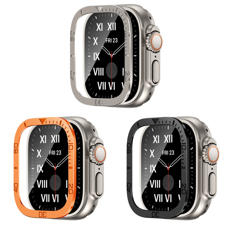 Suitable for Apple Watch Apple iWatch Ultra1/2 Digital Aluminum Alloy Metal Tempered Film Protective Cover Suitable for Apple Watch Apple iWatch Ultra1/2 Digital Aluminum Alloy Metal Tempered Film Protective Cover
