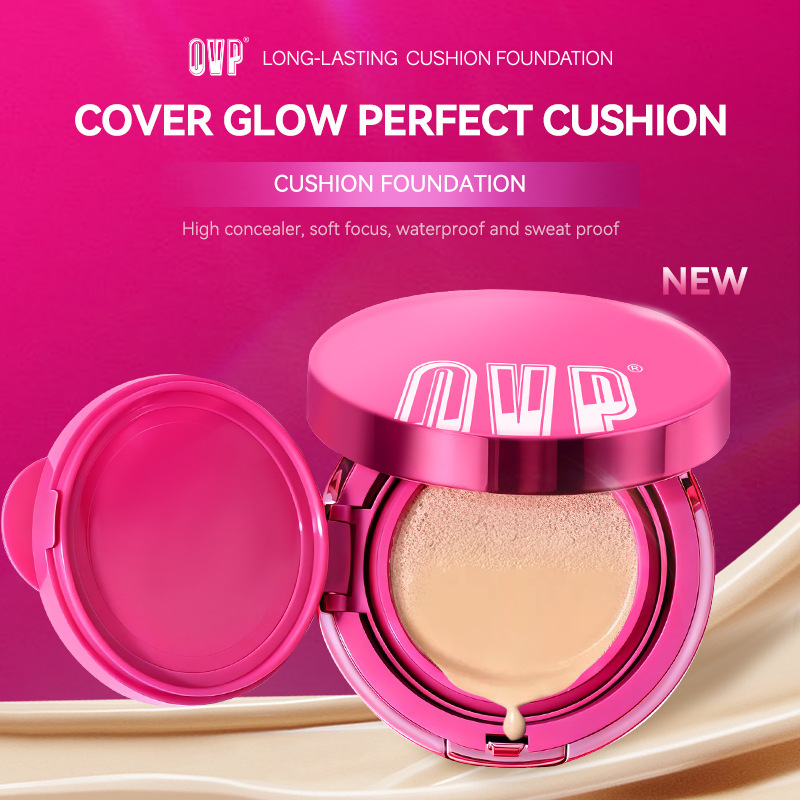 Cross-Border Hot-Selling Ovp Long-Lasting Cushion Foundation for Skin Correction, Moisturizing, Lightweight Concealer, Seamless Application, Isolation, Brightening, and Even Skin Tone Cushion