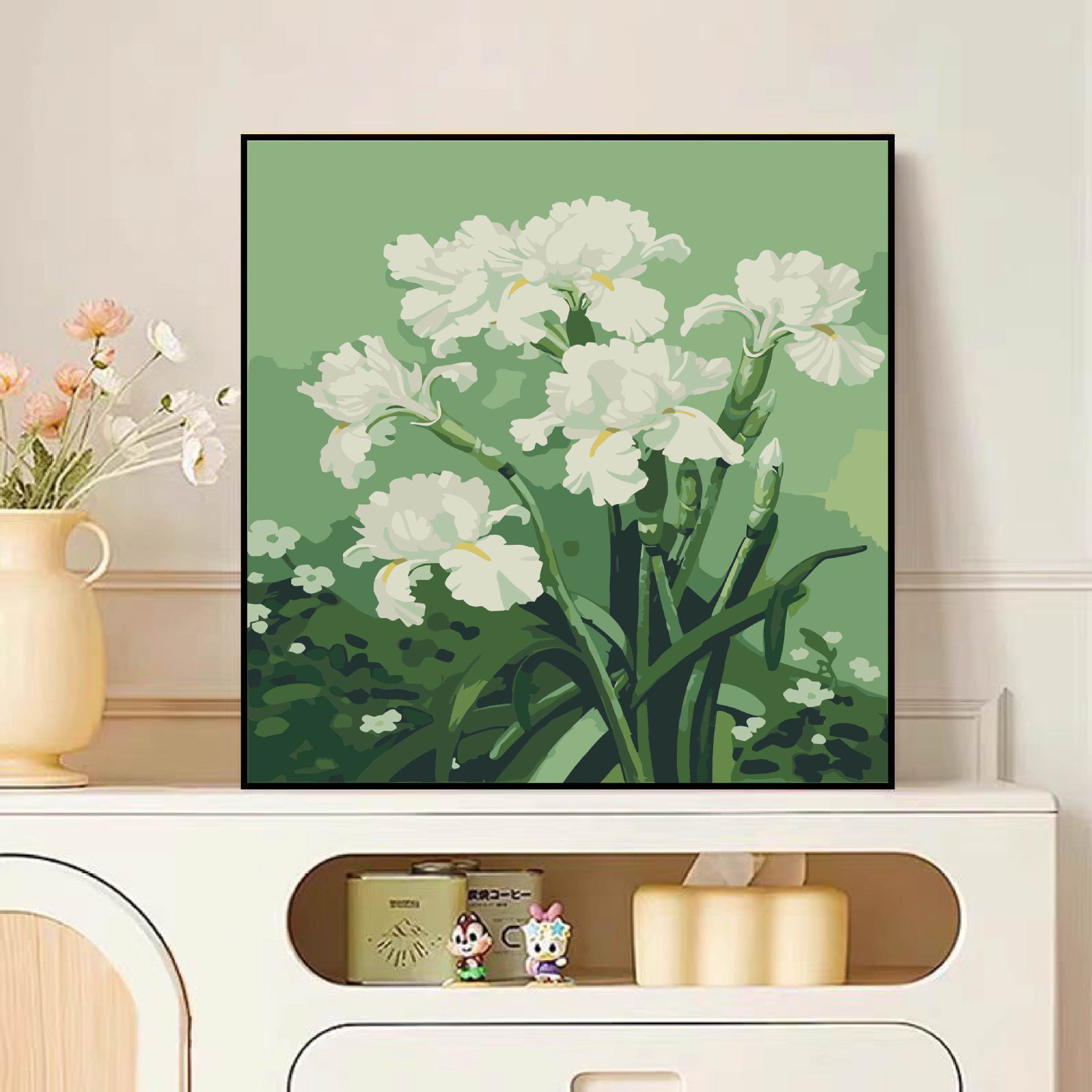 Diy pintura al óleo digital dibujos animados para niños pinturas acrílicas pintadas a mano pinturas de tamaño pequeño pinturas al óleo pintadas de color simple descompresión