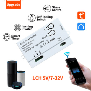 Graffiti WIFI RF RF one channel 5V12V breaker module inching self-locking remote voice control Alexa