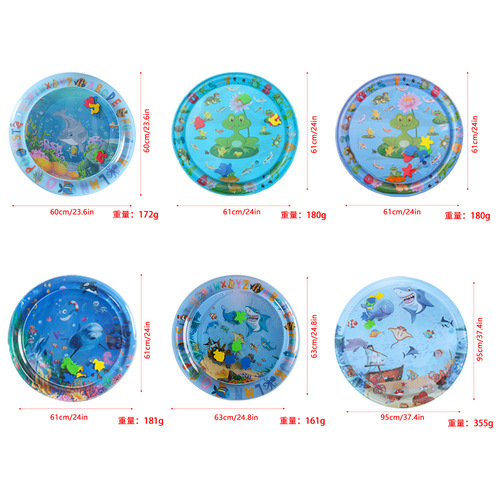 Children's inflatable water pad for babies, large size baby's tapping mat, tummy time activity pad toy
