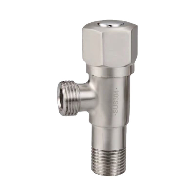 304ステンレス冷水家庭用延長三角弁4トイレ止水弁給湯器角弁1進2出|undefined