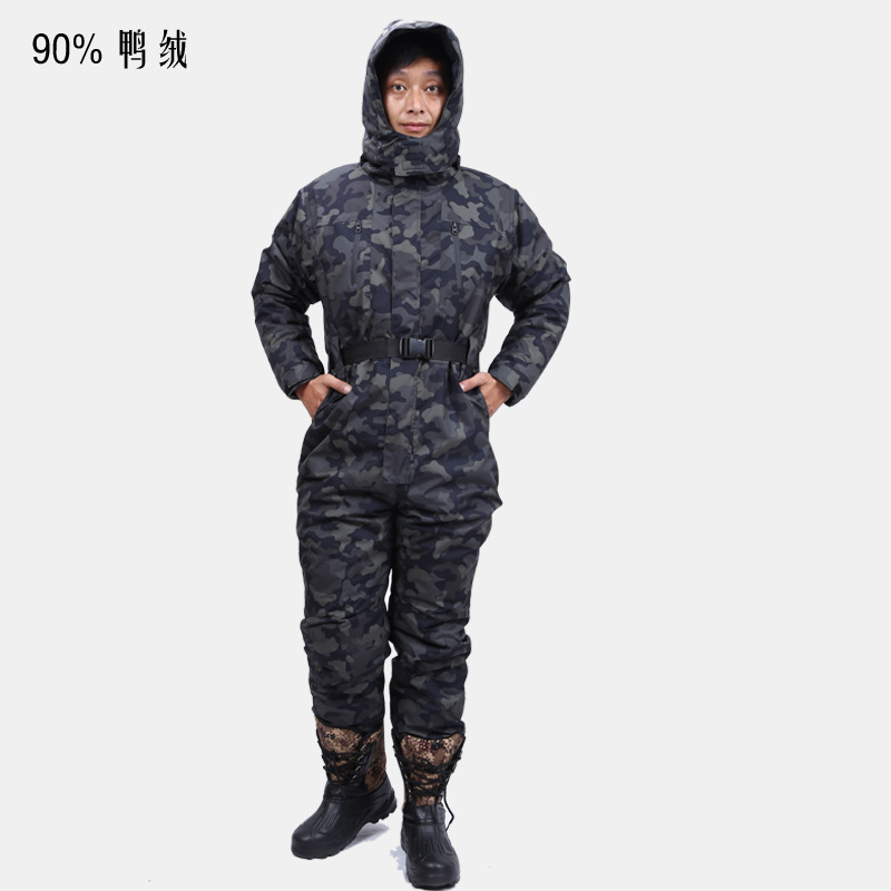 Baja temperatura de una pieza de almacenamiento en frío ropa a prueba de frío una pieza de ropa de algodón acolchado ropa de almacenamiento en frío ropa gruesa a prueba de frío ropa de pesca de invierno
