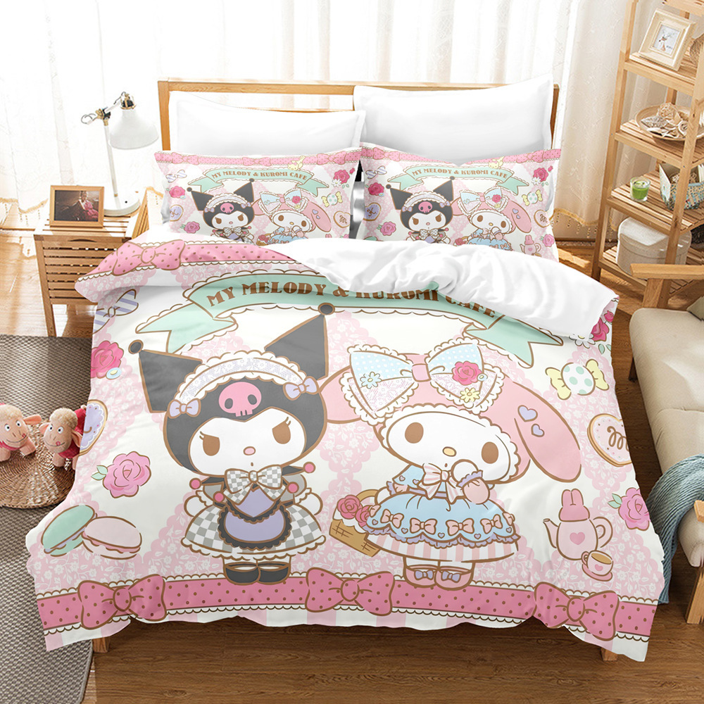 3-Piece Cute Cartoon 3D Bedding Set, 10 Patterns, Multiple Sizes (90–264 cm)