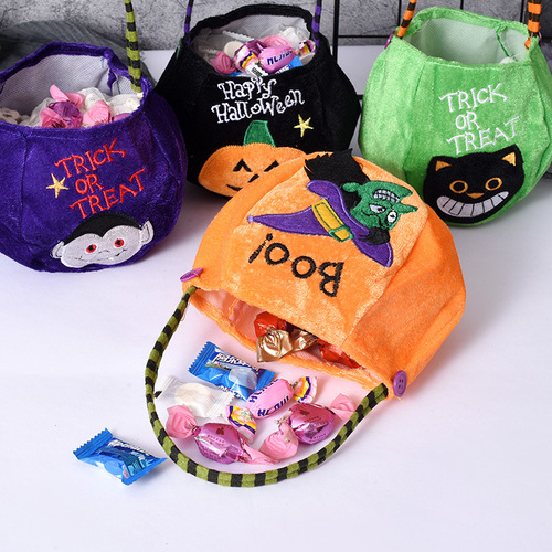 Halloween candy bag decoration portable pumpkin bag kindergarten children's candy scene layout gift bag cloth bag