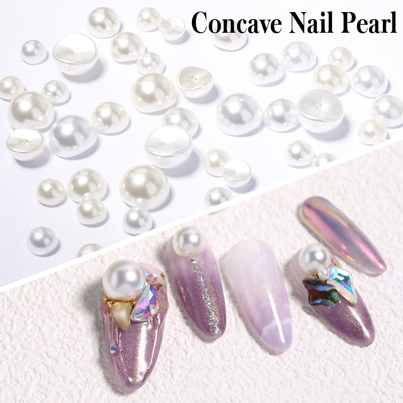 Japanese white three dimensional nail decoration pearl
