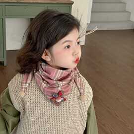 韩版儿童围巾秋冬季可爱宝宝卡通三角巾男童女童超萌保暖防风围脖
