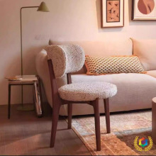 椅法式复古奶油风不带扶手餐椅客厅单椅轻奢欧式实木餐椅