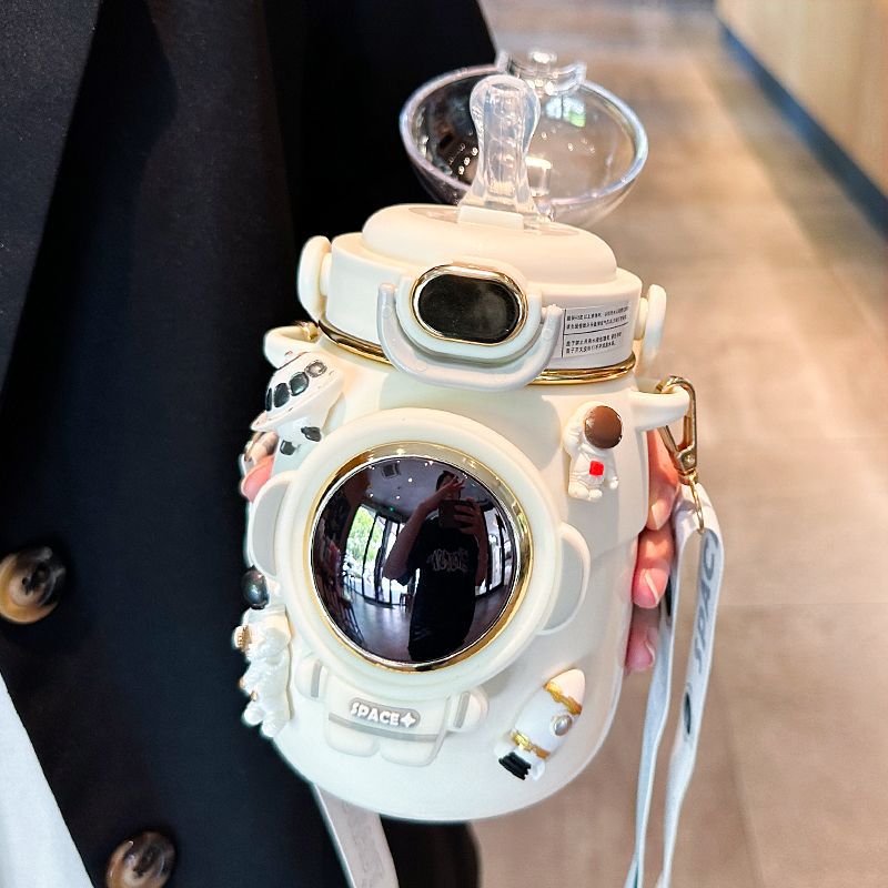 太空舱保温杯316食品级宇航员大肚杯儿童水杯上学专用男孩吸管杯