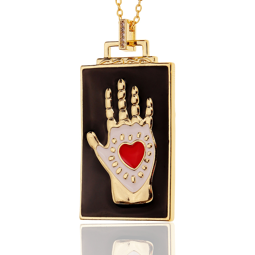 Bijoux Hip-hop Plaqué Cuivre 18 Carats Pendentif Goutte D&#39;huile Collier Femmes display picture 1