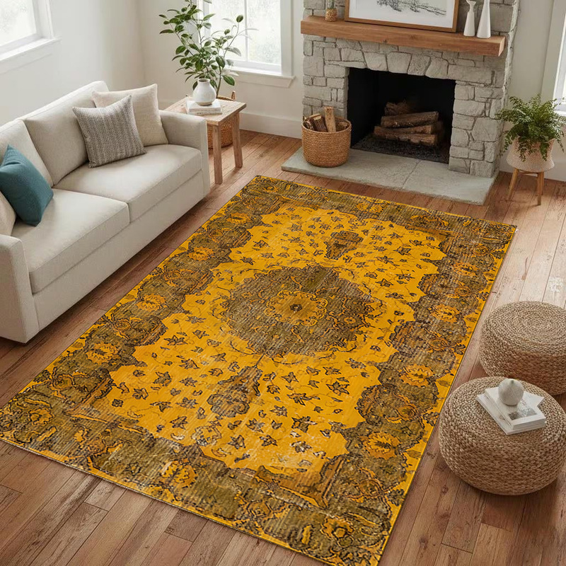 Cross-border Temu Amazon new vintage Persian-style carpet for living room, bedroom, and conference room, full-cover, stain-resistant carpet