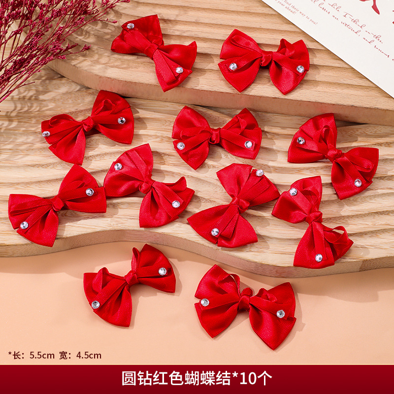 Arco de perlas hecha a mano doble cinta arco amor DIY material ropa pinzas de pelo accesorios accesorios al por mayor