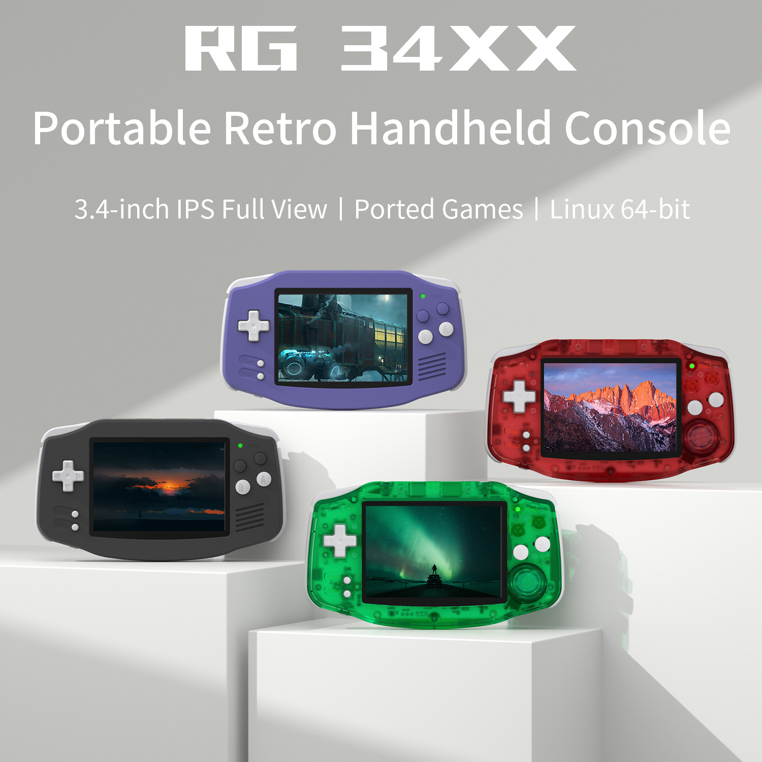 Coopreme New Foreign Trade Model Rg 34Xx Horizontal Version with Tv Connection, Retro Style, Streaming Connection, Handheld Console