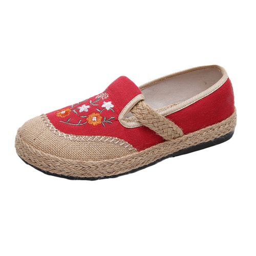 Spring New Old Beijing Cotton Shoes Women's Single Shoes Ethnic Style Fisherman Shoes Slip-On Soft Sole Comfort Mother Shoes