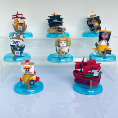 ワンピースアニメ模型8種類の海賊船太陽号メリル号黒ひげ号車載置物手作りpvc袋