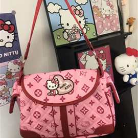 中古HelloKitty托特包可爱甜妹软皮单肩腋下包手提包大容量邮差包
