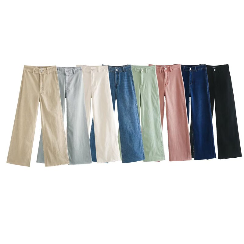 Taop&Za Women's Clothing 2026 Spring New Style Casual Fashion Nautica Style Straight High-Waisted Jeans 1934241