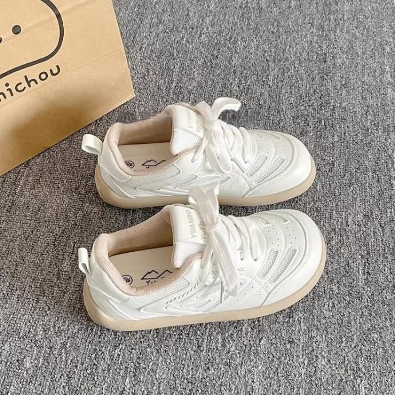 Affordable Versatile White Shoes for Women 2025 New Original Niche Korean Female High School Students White Thick-Soled Sports Sneakers