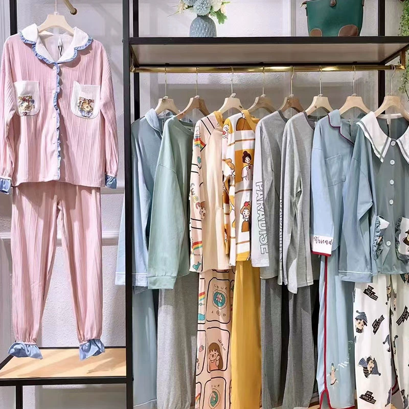 Fenteng Домашняя одежда 25 Весенний комплект из чистого хлопка, приятный для кожи, мягкий высококачественный пижамный комплект, брендовая скидка, прямая трансляция, оптовая продажа