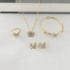 Chain, set, starry sky, necklace and earrings with butterfly, ring, bracelet, European style, new collection, 4 piece set