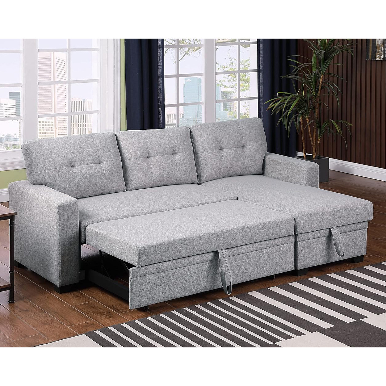Sofá cama plegable de doble propósito, cama retráctil de sala de estar moderna y simple, sofá doméstico de algodón y lino plegable