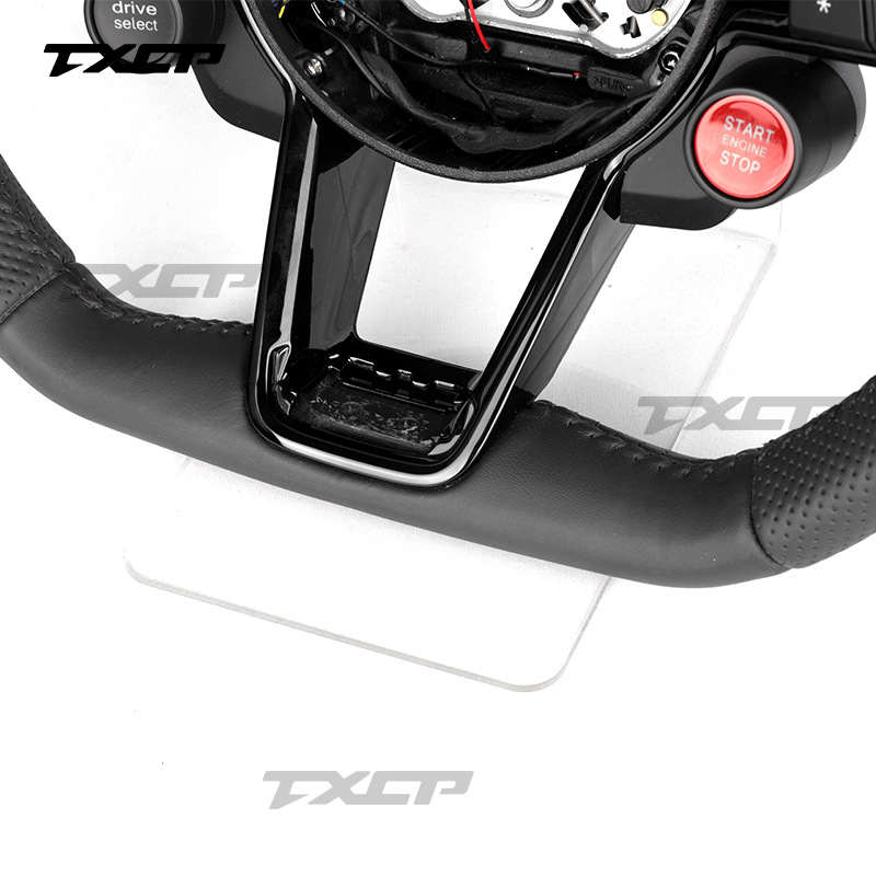 Suitable for Audi A3, A4L, A6L, Q3, Q5, Q7, TT modification and upgrade to R8 flat-bottom full-leather steering wheel with one-touch start valve