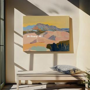 Sgmx Hand-Painted "Mountain Melody" Simple Modern Abstract Landscape Niche Art Horizontal Texture Tone Oil Painting