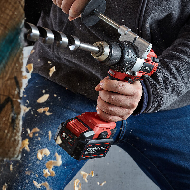 Gran litio (Devon) 20V taladro de impacto eléctrico sin escobillas 5283 multifuncional de grado industrial gran torsión de litio mano eléctrica
