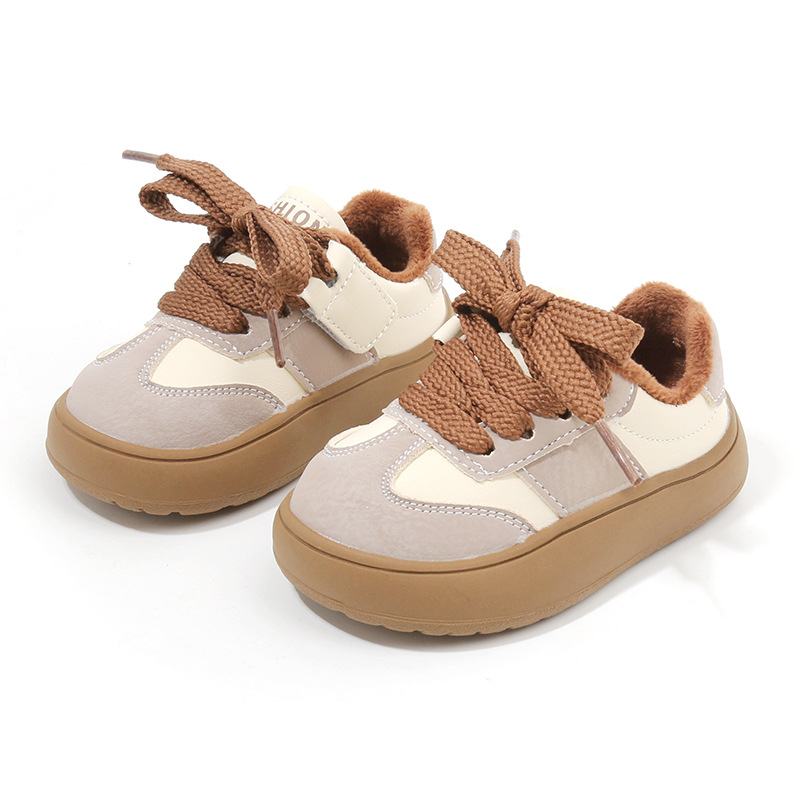 Maibu bear baby training shoes baby toddler shoes winter boys' cotton-padded shoes warm children's board shoes girls' shoes