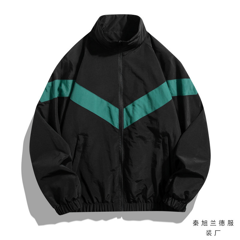 Spring and Autumn Jacket for Young Men, Sports Top, Casual Color-Block Stand Collar Jacket, Cross-Border Men's Daily Versatile Jacket