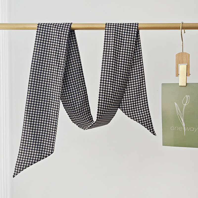 Diseñador de bufandas de seda larga mujer ins moda bolsa cinta de moda universal bufandas coreanas correa de cabello