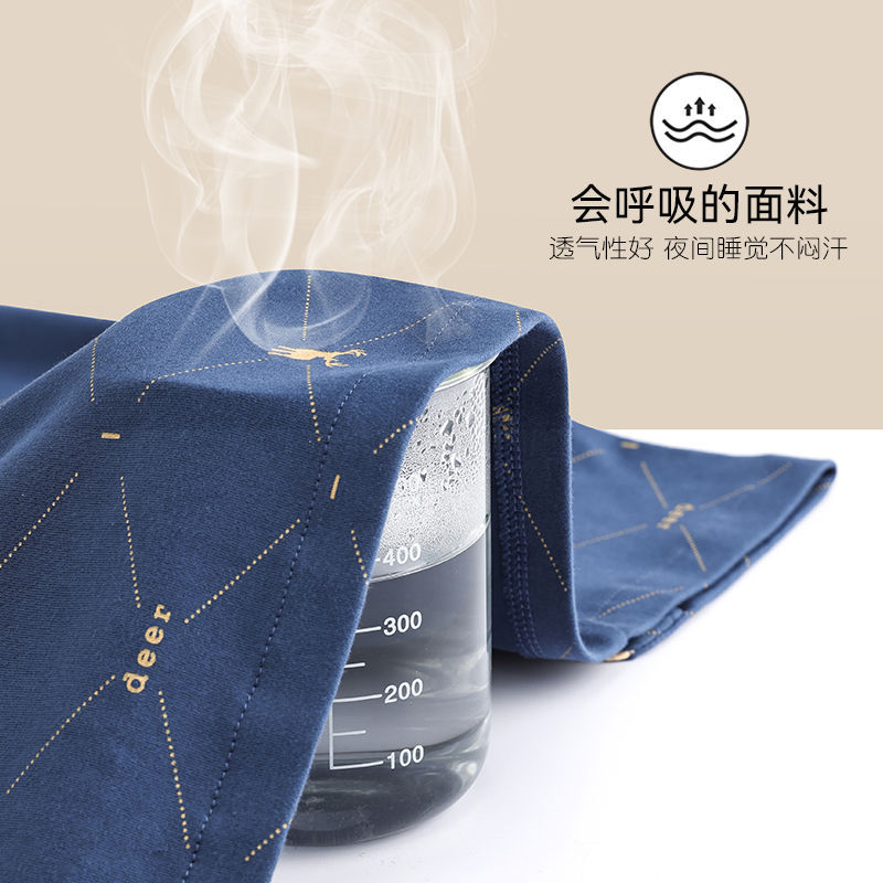 Verano de los hombres 100% pijamas de algodón pantalones delgados de manga corta cardigan conjunto de tres piezas se puede usar fuera de casa desgaste