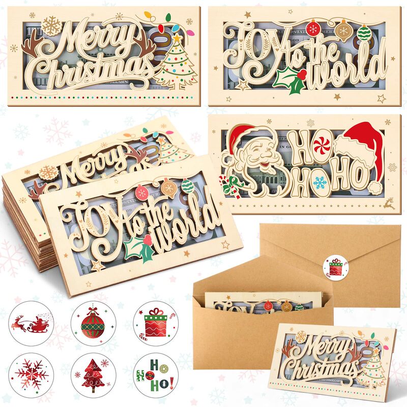 Cross-border new product: DIY Christmas money clip, commemorative photo frame, wooden cash gift card, money gift ornament for students Cross-border new product: DIY Christmas money clip, commemorative photo frame, wooden cash gift card, money gift ornament for students