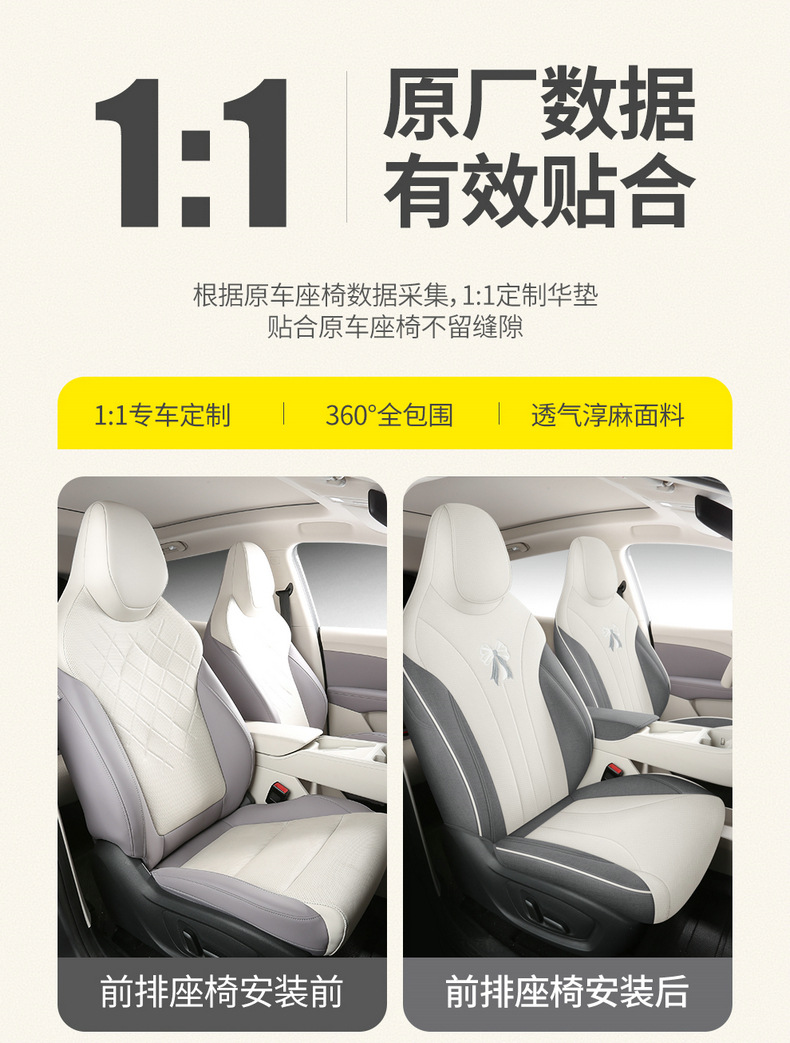 2026 Mg4 Seat Cover, Full Surround, All-Season Universal Car Seat Cover, Linen Fabric Seat Cushion Mg4