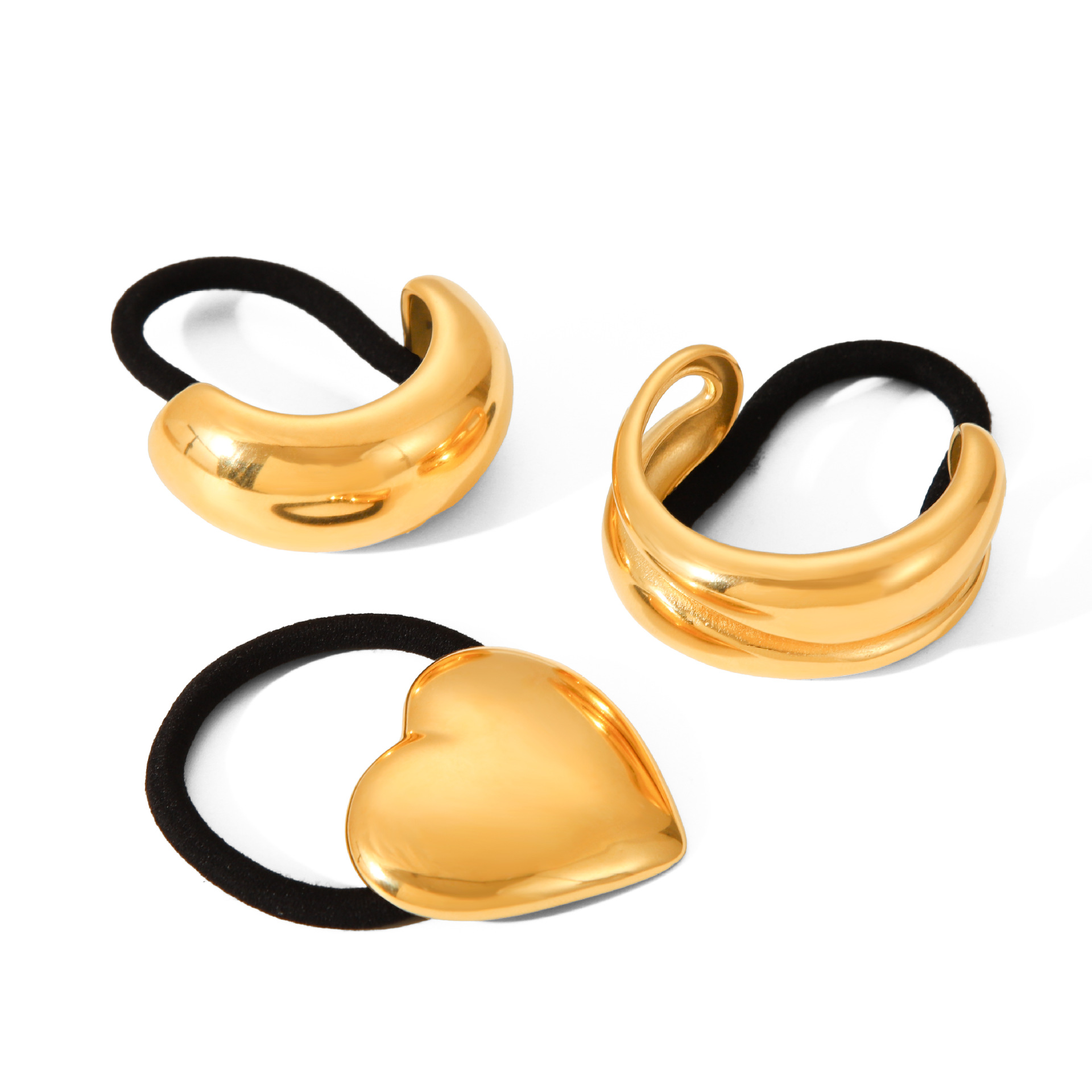 16g Weight Hair Tie Hair Accessories Type 1 Piece Quantity Holiday, Daily, Selfie Occasion Metal Material Heart Shape Pattern 2025 Spring and Summer, 2025 Autumn and Winter, All Seasons Season Women's Gender Plating Design Casual, Elegant, Lady Style Casual Elegant Lady Women's Heart Shape Metal Plating Hair Tie 4