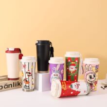 创意卡通圣诞节316不锈钢保温杯高颜值女生咖啡杯便携双饮吊带杯