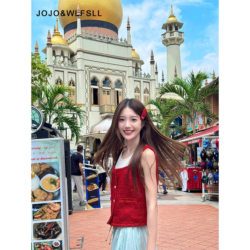 In-Stock Popular Brand Women's Clothing, Multi-Color Handmade 2026 Spring New Style Shiny Tweed Chanel-Style Vest