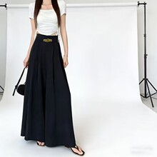 阔腿裤裙裤女2025夏季新款薄款垂感高腰显瘦休闲裤长裤女洋气裤群