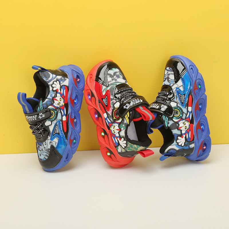 Tecknade barnsporter, små och medelstora kardborreband, lätta pojkskor, nya barnskor hösten 2022_voghion.com