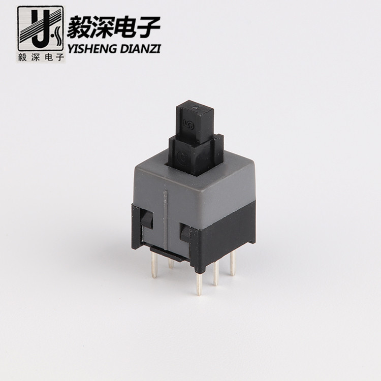 厂家供应 8.5*8.5*14自锁（无锁）开关3脚6脚 插式 带锁按键开关