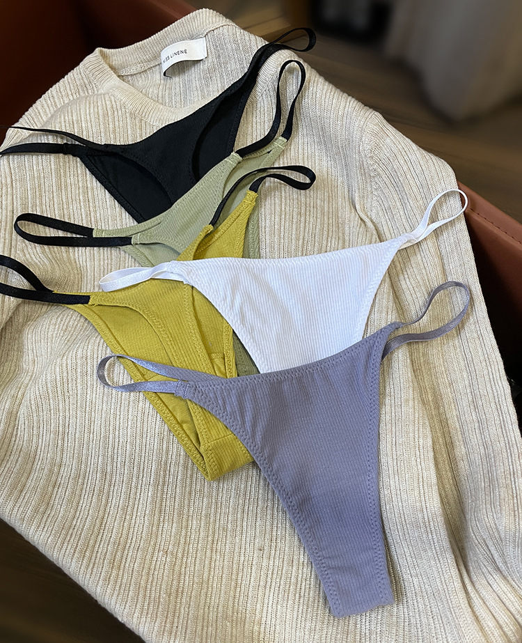 42g Weight Low Waist Panties Waist Thong Panties Style Panties Lingerie Type Cotton Fabric Type 3 PCS/Package Quantity Solid Color Pattern Autumn Season Women's Gender Casual, Lady, Streetwear Style Solid Color Low Waist Thong Panties 无