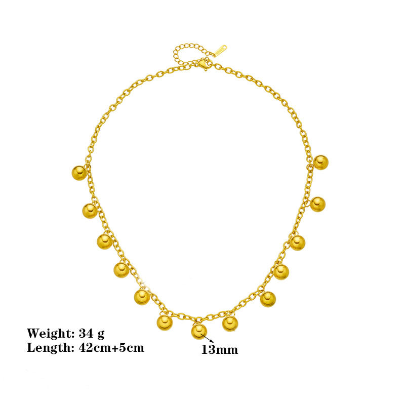 39g Weight 0.03µm-0.05µm Gold Plating Thickness PVD Coated Gold Plating Process Real Gold Plated Plating Material PVD Coated Real Gold Plated 18K Gold Solid Color 304 Stainless Steel Casual Simple Style Waterproof Non Tarnish 304 Stainless Steel Necklace