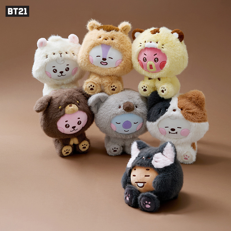 New Bt21 Bts Baby Zoo Stuffed Doll Sitting Doll Cross-Dressing Doll Female Gift