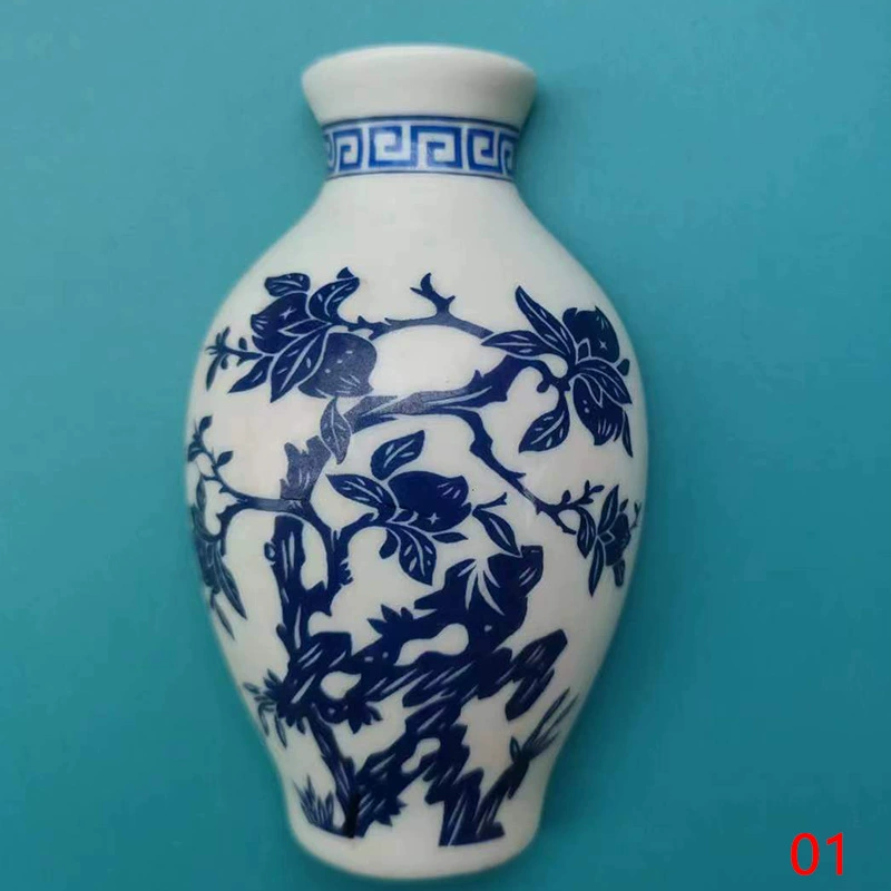 Керамическая магнитная магнитная холодильник (Даохэ), 4.5×8 см, китайский туристический сувенир, смешанные традиционные дизайны, упаковка 12