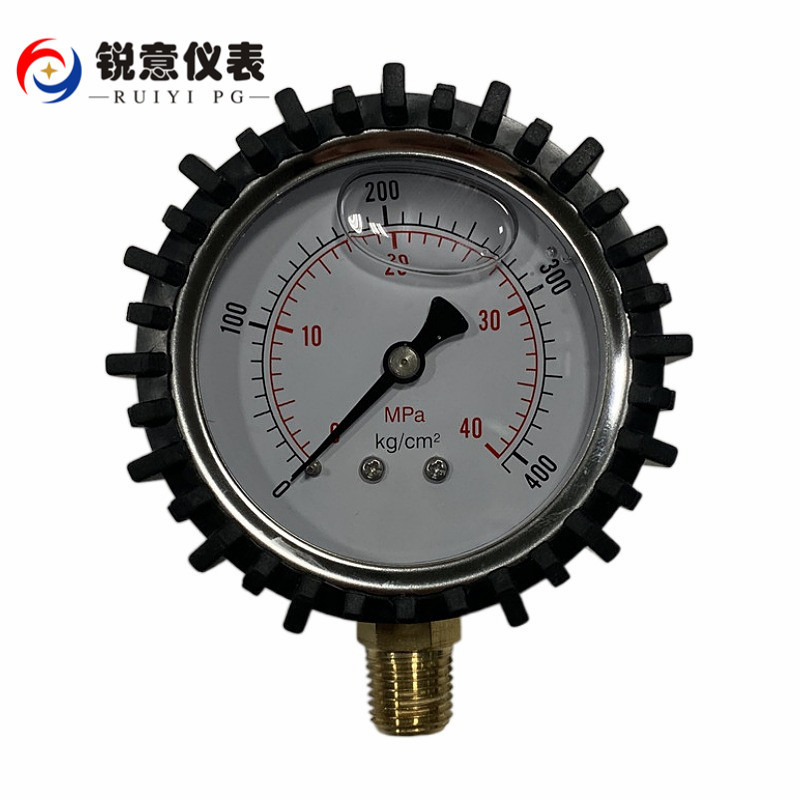 YN60带保护套充油压力表 0-10bar 0-16bar 耐震压力表 甘油压力表